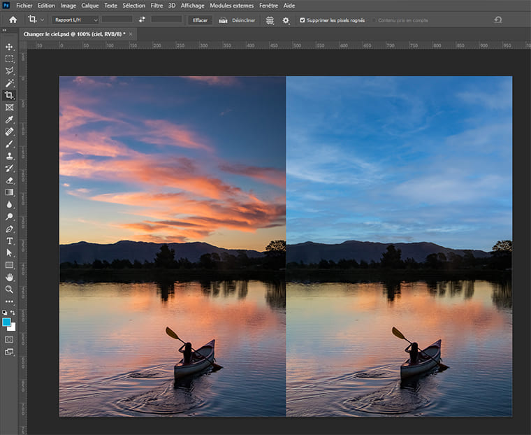 retouche photo du ciel avec Photoshop